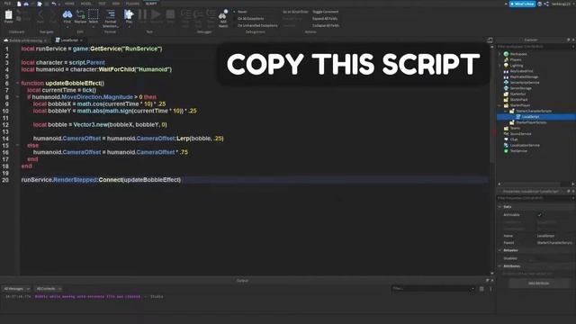 How To Make Camera Shake in Roblox , Head Bobble Easy Scripting [30sec] смотреть онлайн