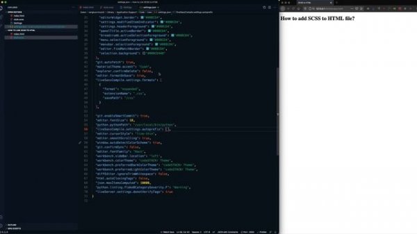 How to add SCSS file to HTML (visual studio code)