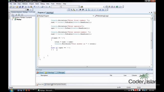 Visual C# Console Tutorial - Basic Calculator смотреть онлайн