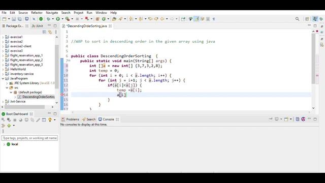 Java Program to Sorting array in Descending order смотреть онлайн