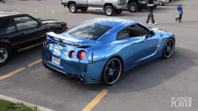 NISSAN GT-R BLUE CHROME ГОЛУБАЯ ЗЕРКАЛЬНАЯ ПЛЕНКА WRAPPED NISSAN GT-R on 22 INCH ASANTI AF-162 смотреть онлайн