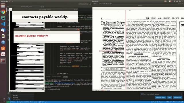 OCR example processing a newspaper image. смотреть онлайн