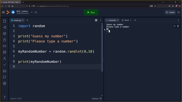 Beginner Python - Import libraries / Generate random numbers (Guess My Number Game tutorial) смотреть онлайн