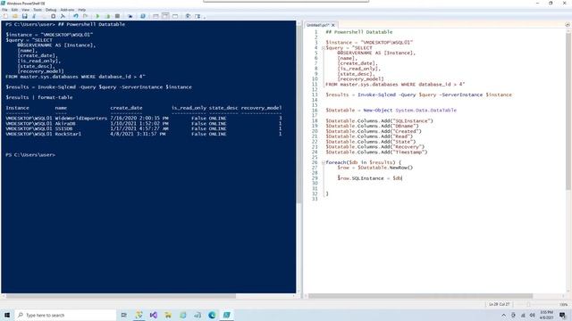 Create a DataTable using Powershell смотреть онлайн
