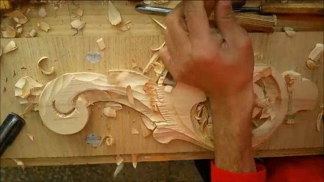 Деревянные цветы и листья. РЕЗЬБА ПО ДЕРЕВУ | woodcarving, leaves and flowers смотреть онлайн