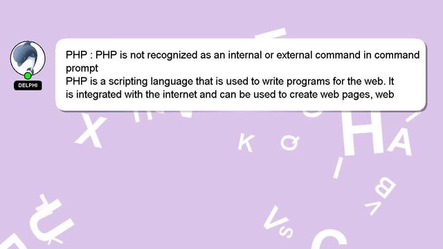 PHP : PHP is not recognized as an internal or external command in command prompt смотреть онлайн