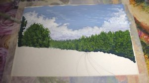 Как нарисовать ПОЭТАПНО пейзаж гуашью для начинающих