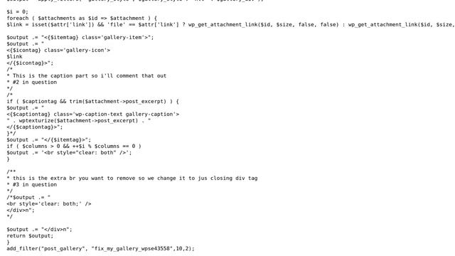 Wordpress: How to manually fix the WordPress gallery code using PHP in functions.php? смотреть онлайн