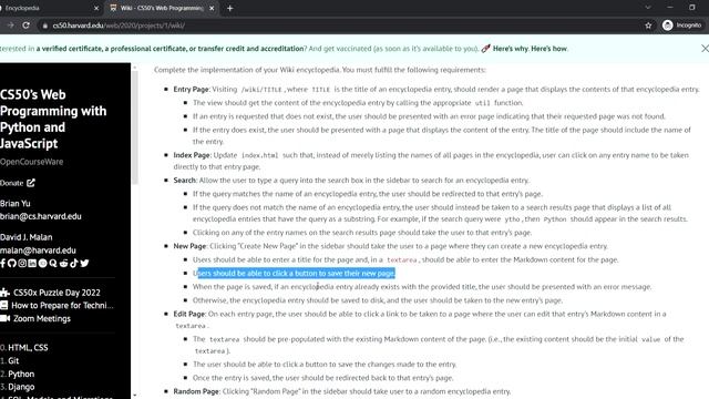 Wiki CS50's Web Programming with Python and JavaScript смотреть онлайн