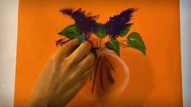 Рисуем БУКЕТ СИРЕНИ ватными палочками и губкой. НАТЮРМОРТ для детей смотреть онлайн