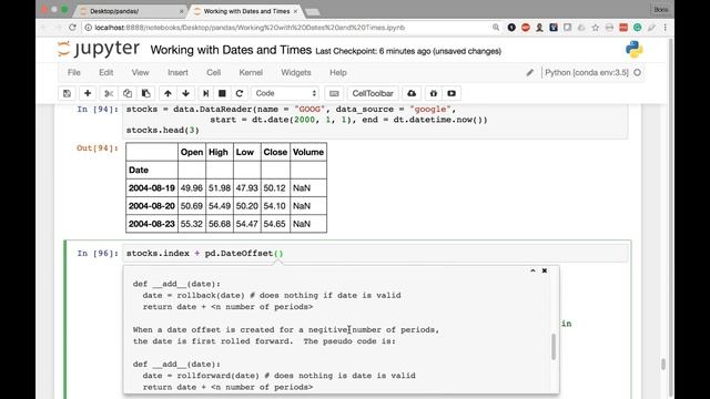 [15] Working with Dates and Times -pd DateOffset Objects смотреть онлайн