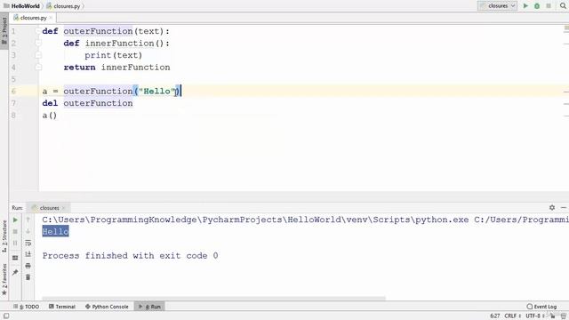 Python Closures + nested functions | python tutorials смотреть онлайн
