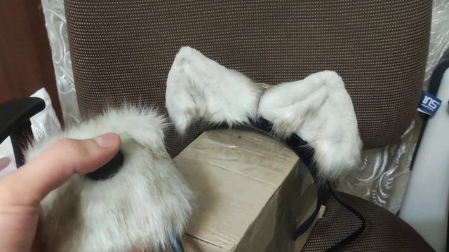 Movable cat ears "CuteFurEars" made of faux fur on a headband смотреть онлайн
