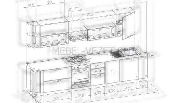 Дизайн проект кухни на заказ Mebel vezet 39 смотреть онлайн