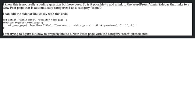 Wordpress: Is possible to create a custom link that creates a post that's already categorized? смотреть онлайн