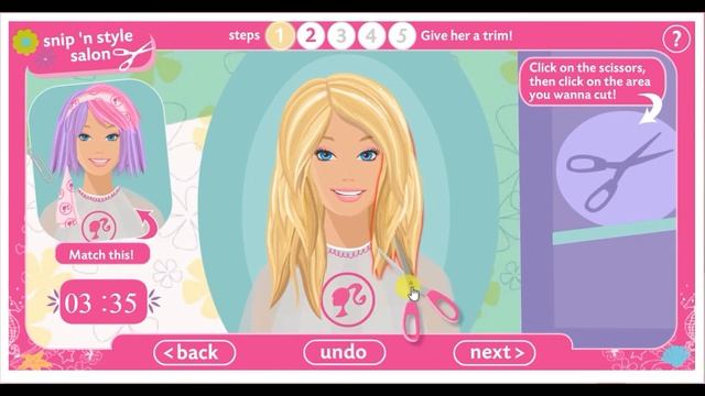 Barbie Snip 'n Style Salon | Barbie Makeup and Dress Up Games For Girls смотреть онлайн