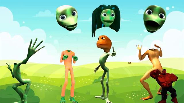 Wrong Heads PATILA and DAME TU COSITA and ME KEMASTE Alien Green El Chombo Dance CHALLENGE color смотреть онлайн