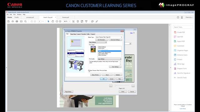 How to Print a Poster from a PDF File using the imagePROGRAF Printer Driver смотреть онлайн