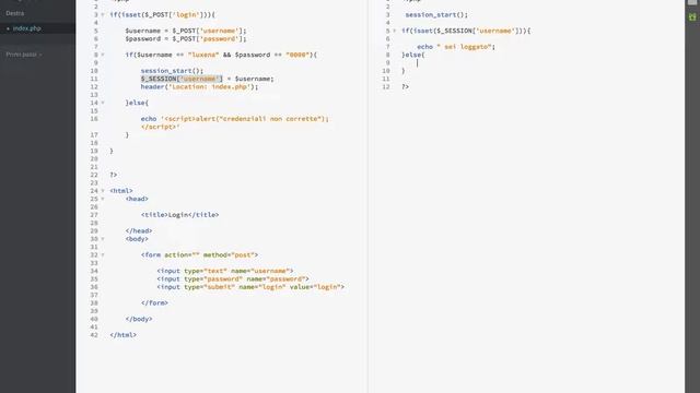 login protetto con session in php смотреть онлайн