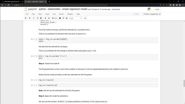 python - statsmodels - simple regression смотреть онлайн