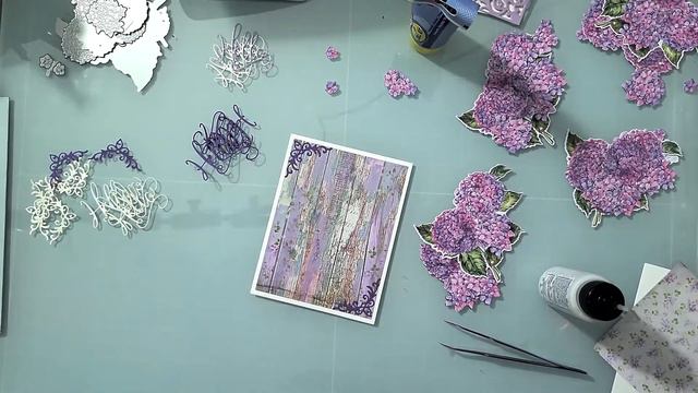 Gemini Vibrant Hydrangea Decoupage Card смотреть онлайн