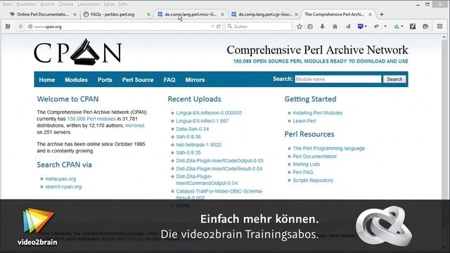 Perl 5 – Grundlagen Tutorial: Hilfe im Internet |video2brain.com смотреть онлайн