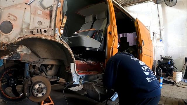 vw t4 transporter restoration welding front arch inner and outer sill repair rust problems m-tel смотреть онлайн