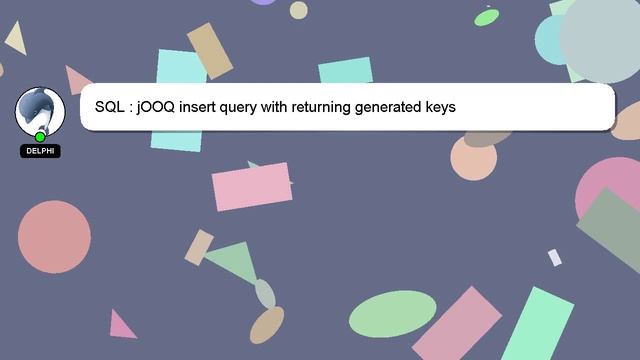 SQL : jOOQ insert query with returning generated keys смотреть онлайн