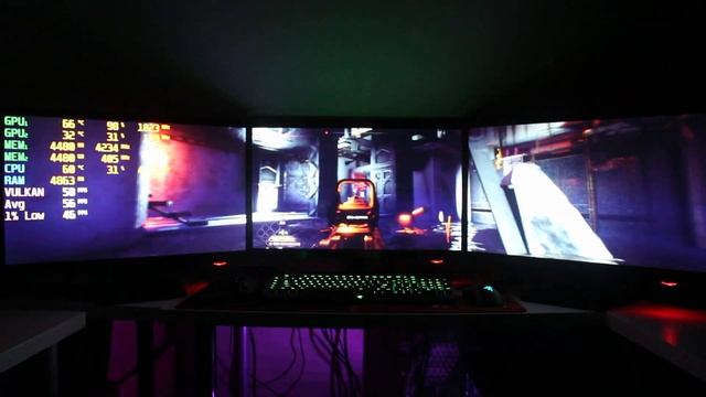 Rage 2 on Nvidia Surround Triple Monitor Setup (5760 X 1080p) with Nvidia GTX 1070 SLI in 2019 смотреть онлайн