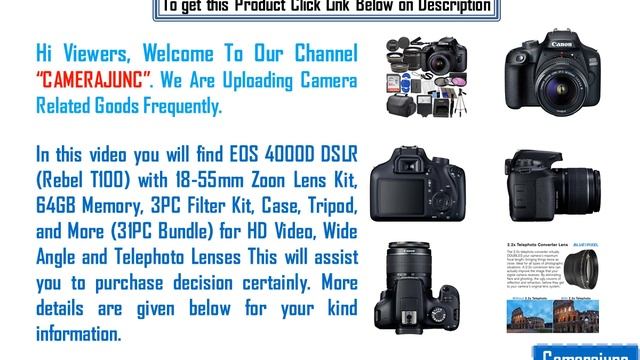 Best EOS 4000D DSLR Camera with Wide Angle and Telephoto Lenses смотреть онлайн