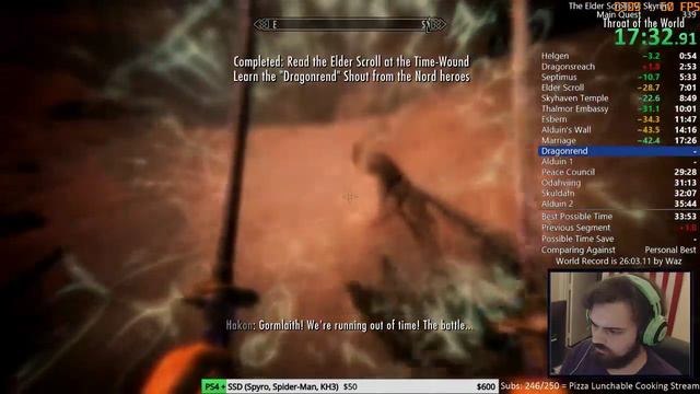 The Elder Scrolls V: Skyrim Main Quest Speedrun 33:38 IGT (5/9/18)