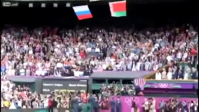 знамение- флаг США упал на первом аккорде Российского гимна Олимпиада Лондон 2012 смотреть онлайн