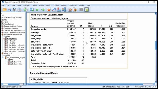 V9.9 - Three-Way (2x2x2) Between-Subjects ANOVA in SPSS смотреть онлайн