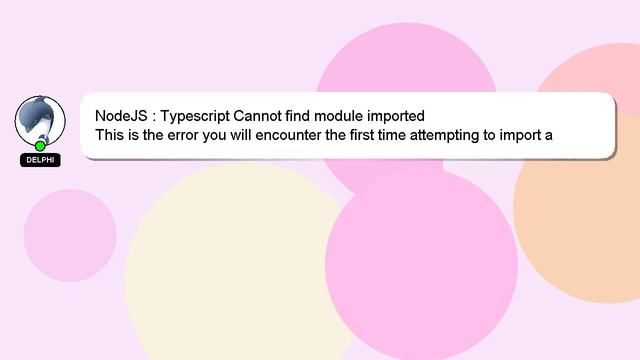 NodeJS : Typescript Cannot find module imported смотреть онлайн