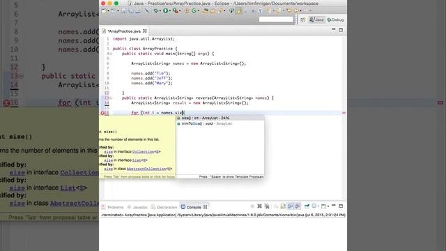 Reverse Order of Array List (Java) смотреть онлайн