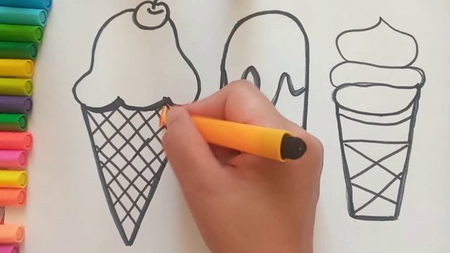 How to Draw Ice Cream For Children? Как нарисовать мороженое для детей? смотреть онлайн