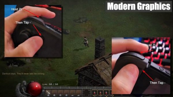 Diablo 2: Resurrected Legacy Graphics - How To Toggle and Demonstration (Nintendo Switch)