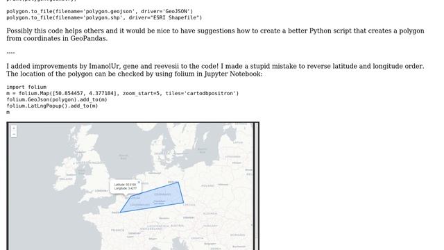 GIS: Create a polygon from coordinates in GeoPandas with Python смотреть онлайн