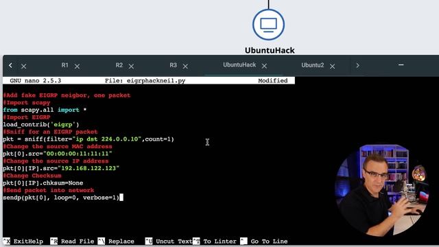 Create fake Routers with python and scapy смотреть онлайн