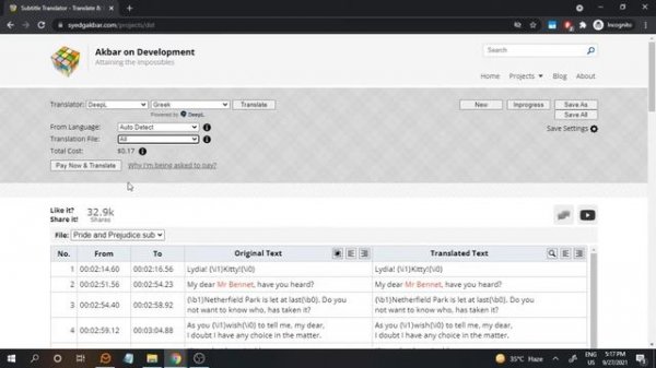 Multiple Subtitle Files Translation using DeepL & Google Translators