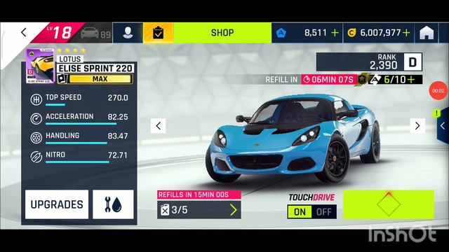 [ Touchdrive ] Asphalt 9 | Weekly Competition |Lotus Elise 220 | THE ETERNAL CITY | 1:18.131 Top5% смотреть онлайн
