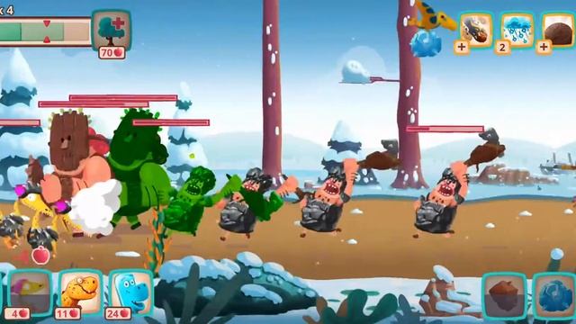 Dino Bash ? Dinosaurs vs Cavemen Tower Defense Wars Level 73 ? GamePlay #22 смотреть онлайн