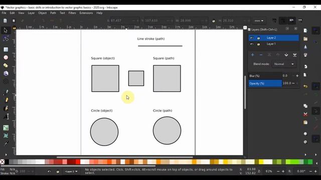 Vector graphic basics - Select & transform and Edit paths by nodes tool [Inkscape 1.0 for Beginners смотреть онлайн