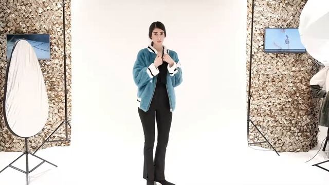 Пальто из меха норки цвета Teal Blue - Sarigianni Fur Fashion смотреть онлайн