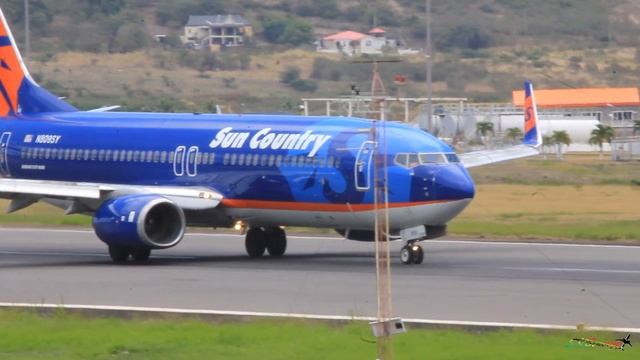 Sun Country 737-800 Arrival/Taxi/Departure to Miami from St Kitts !!!! смотреть онлайн