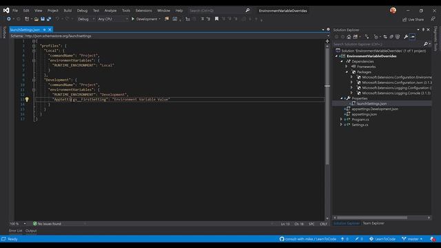 Using appsettings.json in .NET Core Console Applications // Environment Variable Overrides смотреть онлайн