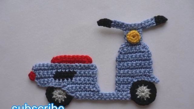 Crochet Car Applique, Crochet Car .