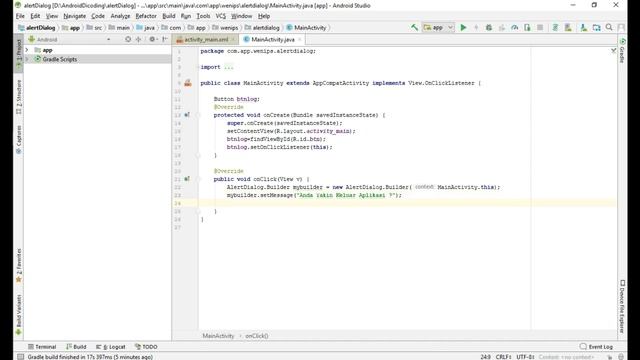 Alert Dialog Android Studio смотреть онлайн