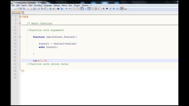 20 PHP Function / Function with Arguments and Function with return value смотреть онлайн