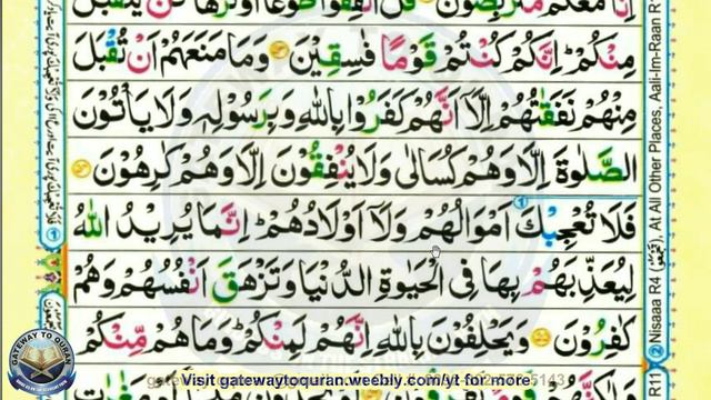 Learn Quran with Tajweed 009 Surah Al Tawbah ayah 51 to 59 Para 10 смотреть онлайн